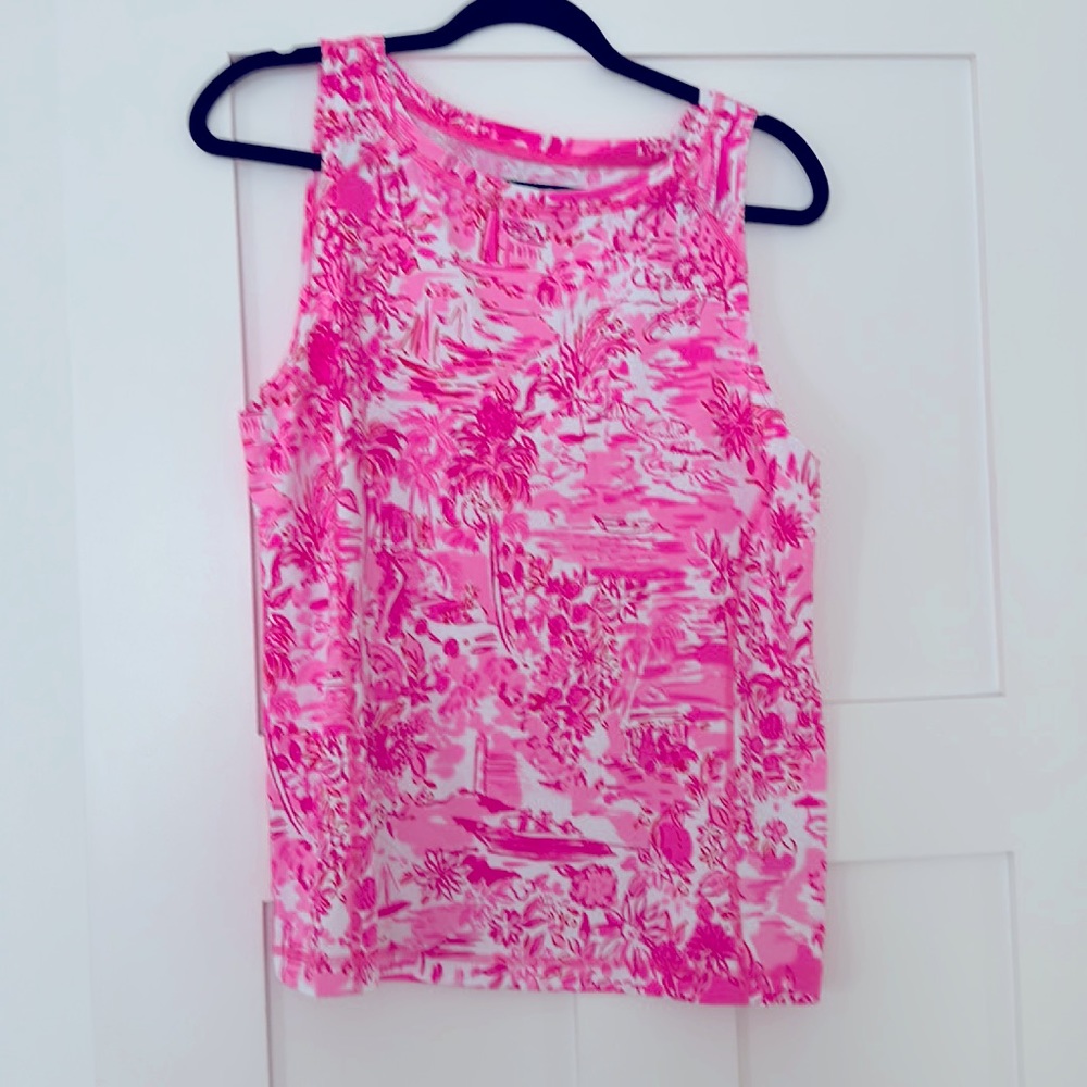 Lilly Pulitzer Renay Tank UPF50+ in Peony Pink Seaside Scene